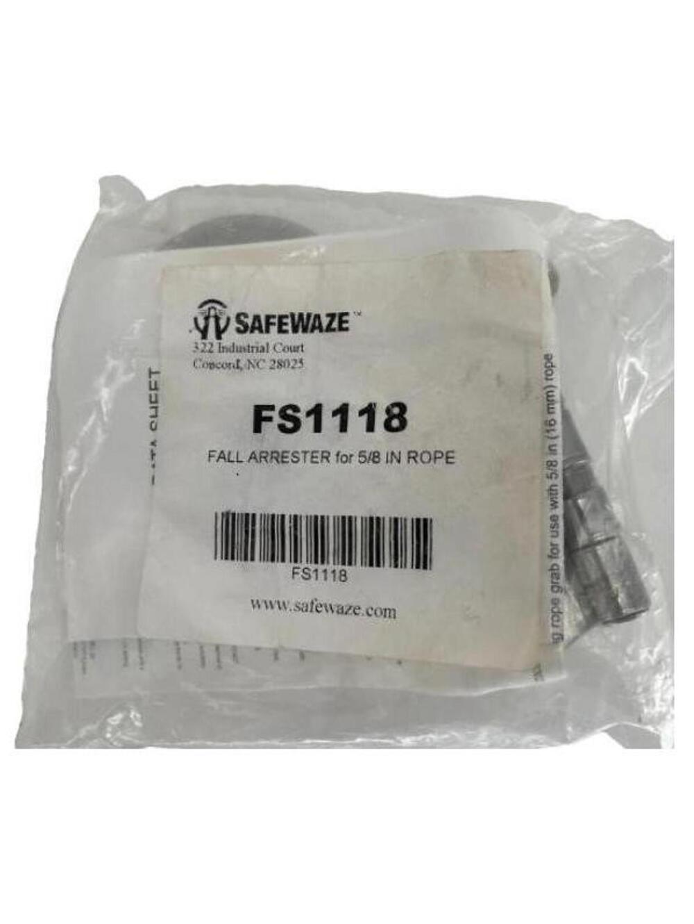 NEW SAFEWAZE FS1118 Fall Arrester Removable Trailing Stainless Steel 5/8" Rope